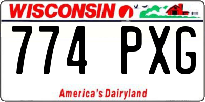 WI license plate 774PXG