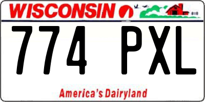 WI license plate 774PXL