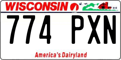 WI license plate 774PXN