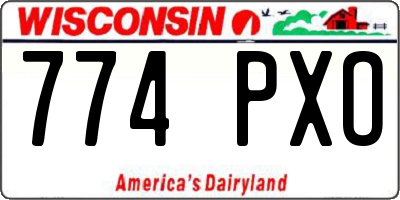 WI license plate 774PXO