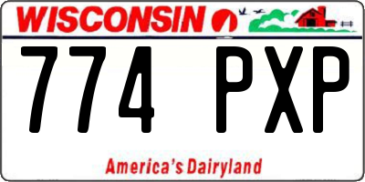 WI license plate 774PXP