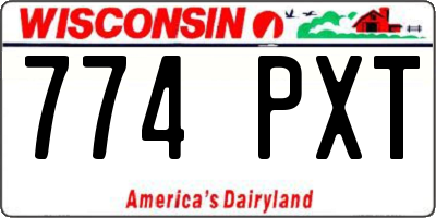 WI license plate 774PXT