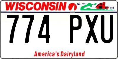 WI license plate 774PXU