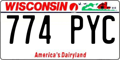 WI license plate 774PYC