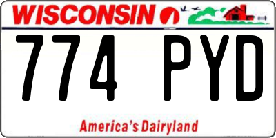 WI license plate 774PYD