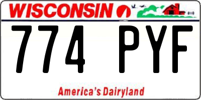 WI license plate 774PYF