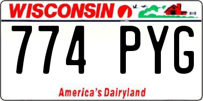 WI license plate 774PYG