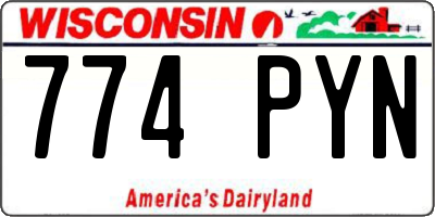 WI license plate 774PYN