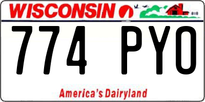 WI license plate 774PYO