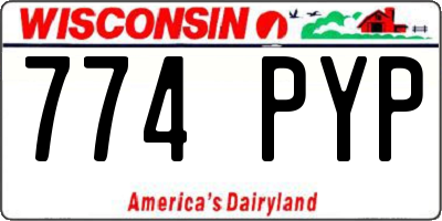 WI license plate 774PYP