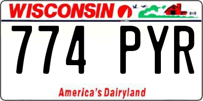 WI license plate 774PYR