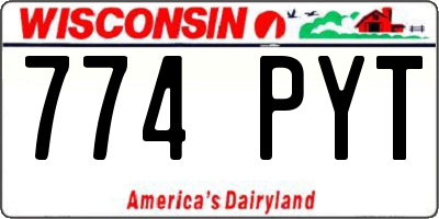 WI license plate 774PYT
