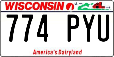 WI license plate 774PYU