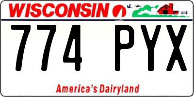 WI license plate 774PYX