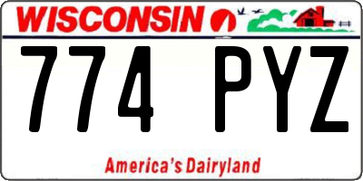 WI license plate 774PYZ