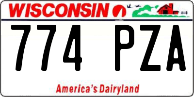 WI license plate 774PZA