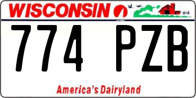 WI license plate 774PZB