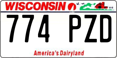 WI license plate 774PZD