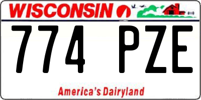 WI license plate 774PZE