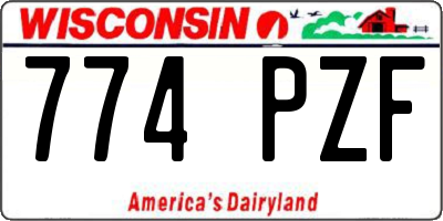 WI license plate 774PZF