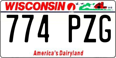 WI license plate 774PZG