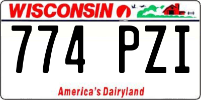 WI license plate 774PZI