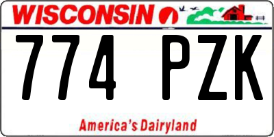 WI license plate 774PZK