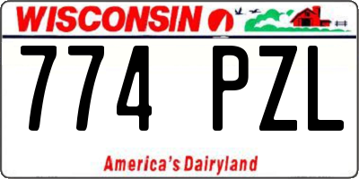 WI license plate 774PZL