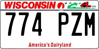WI license plate 774PZM
