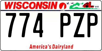 WI license plate 774PZP