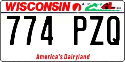 WI license plate 774PZQ