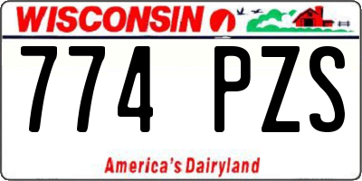 WI license plate 774PZS