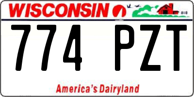 WI license plate 774PZT