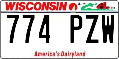 WI license plate 774PZW
