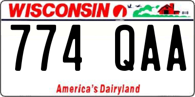 WI license plate 774QAA