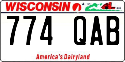 WI license plate 774QAB