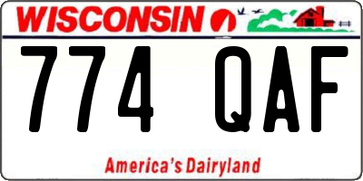 WI license plate 774QAF