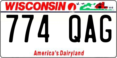 WI license plate 774QAG