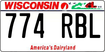 WI license plate 774RBL
