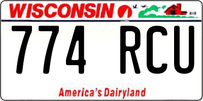 WI license plate 774RCU