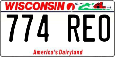 WI license plate 774REO