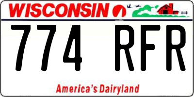 WI license plate 774RFR