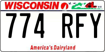 WI license plate 774RFY