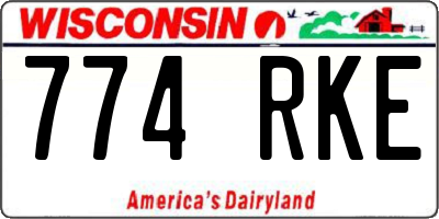 WI license plate 774RKE