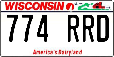 WI license plate 774RRD