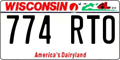 WI license plate 774RTO