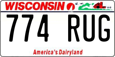 WI license plate 774RUG