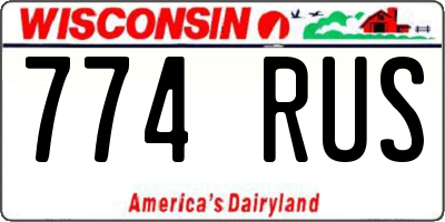 WI license plate 774RUS