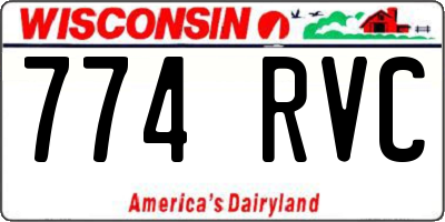 WI license plate 774RVC