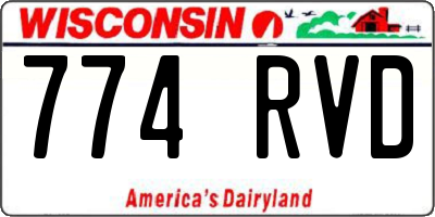 WI license plate 774RVD